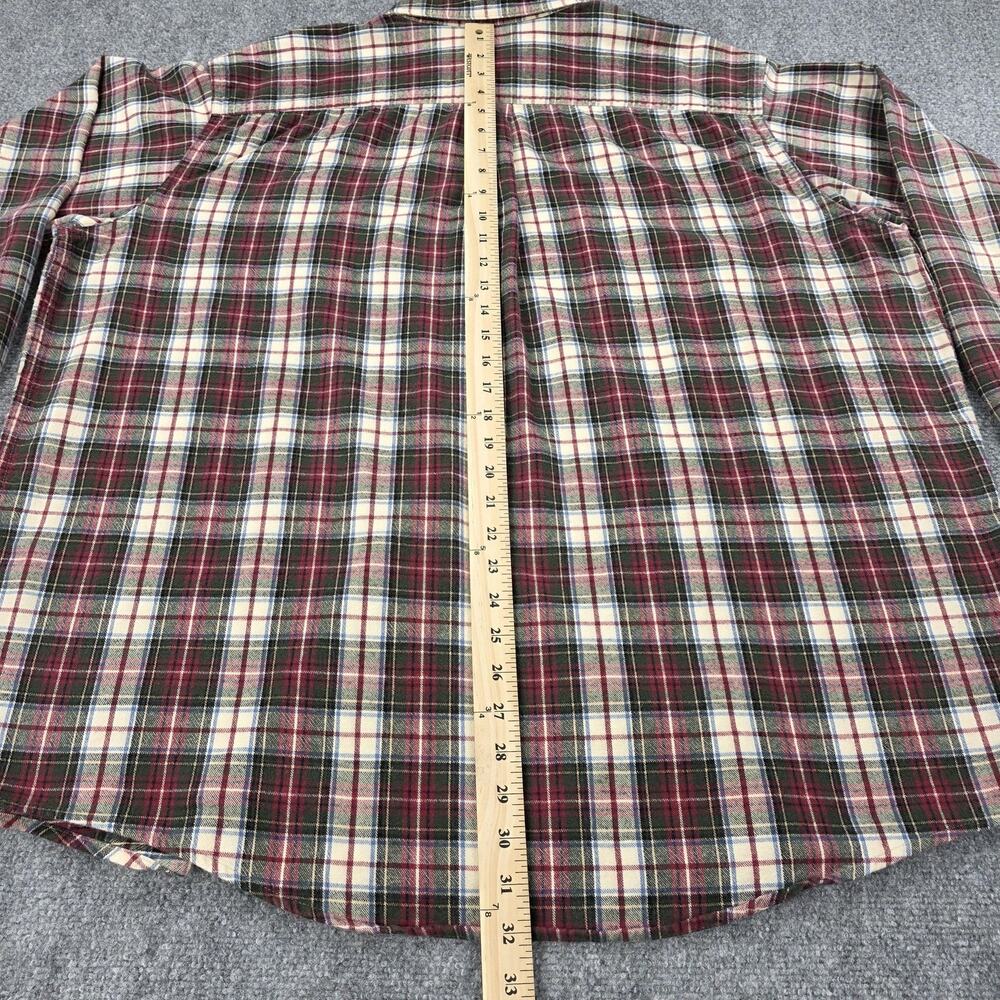 Vintage LL Bean Shirt Mens XXL Red Green Plaid Cotton Flannel Button Down Canada - Picture 7 of 15